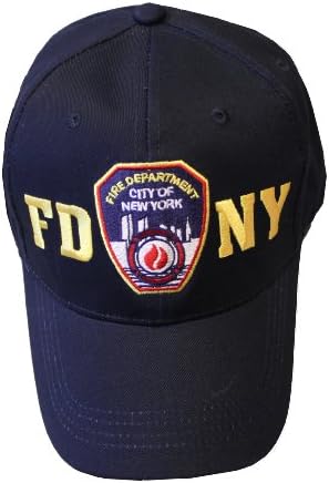 FDNY Baseball Hat Badge Fire Department of New York City Navy & Gold O. Blue