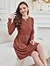SAMPEE Fall Dresses for Women 2025 Fashion Long Sleeve Sweater Dress Tunic Winter Outfits Clothes Plus Size Caramel 2XL