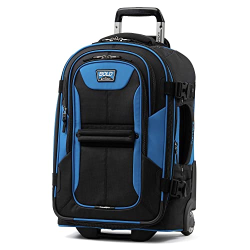 Travelpro Unisex-Adult Bold Softside Expandable Rollaboard Upright Luggage (Blue/Black, 2-Piece Set (22/28))