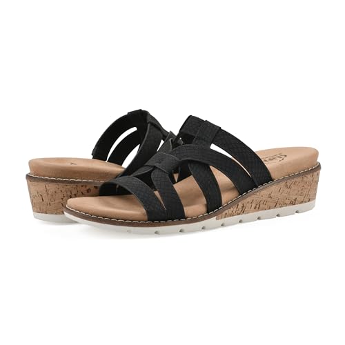CLIFFS BY WHITE MOUNTAIN Women's Tinisha Strappy Cork Wedge Sandal2