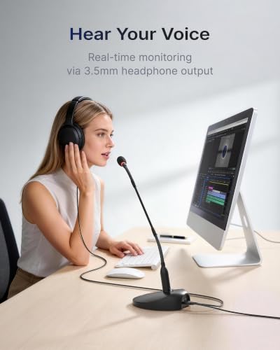 Image of BOYA BY-GM18CU Gooseneck Condenser Microphone with Base for Online Meetings