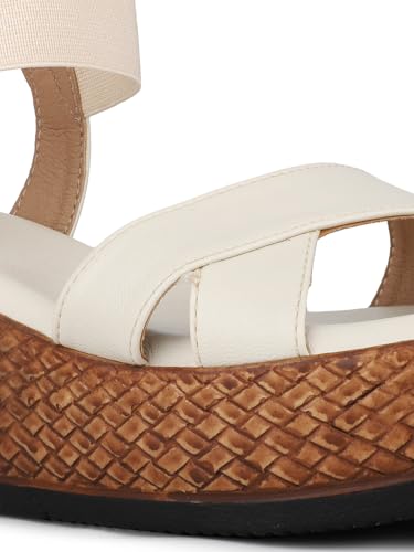 Image of Inc.5 Womens Beige Casual Solid Round Toe Wedge Heels