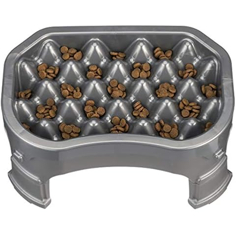 Neater Pet Brands - Neater Raised Slow Feeder Dog Bowl - Elevated and Adjustable Food Height - (6 Cup, Gunmetal) Cover