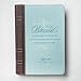 Classic Faux Leather Journal Blessed Is She Luke 1:45 Bible Verse Blue Inspirational Notebook, Lined Pages w/Scripture, Ribbon Marker, Zipper Closure