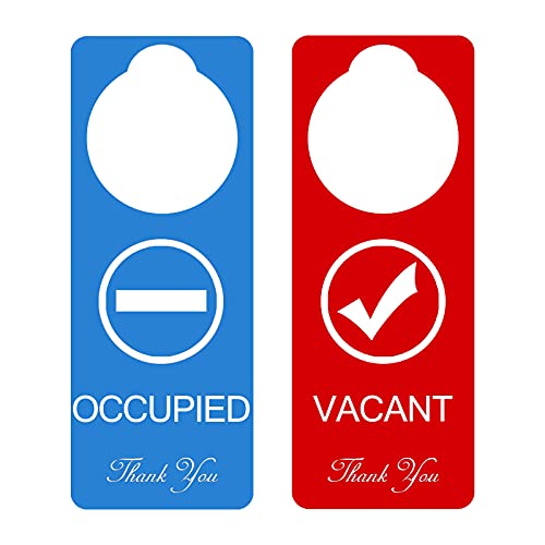 Vacant Occupied Hanger Sign, 2 Pack, Double Sided, Ideal for Using in Any Places Like Offices, Clinics, Law Firms, Hotels or During Therapy, Spa Treatment,Home (PVC，9 x 3 Inches)