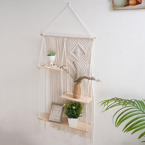 Tentures murales en coton avec étagère de rangement décorative - 7