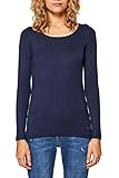 - ESPRIT Damen 998Ee1K812 Langarmshirt, Blau (Navy 400), Medium (Herstellergröße:M)