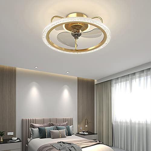 Eqwr Schlafzimmer Deckenventilator mit Licht Leise, LED Reversibel Deckenventilator mit Beleuchtung und Fernbedienung, Modern Dimmbar 6 Geschwindigkeiten Deckenleuchte mit Ventilator Cover