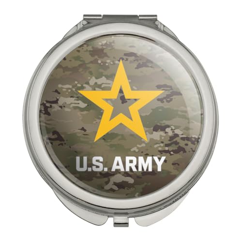 U.S. Army Logo on Camo Compact Travel Purse Handbag Makeup Mirror