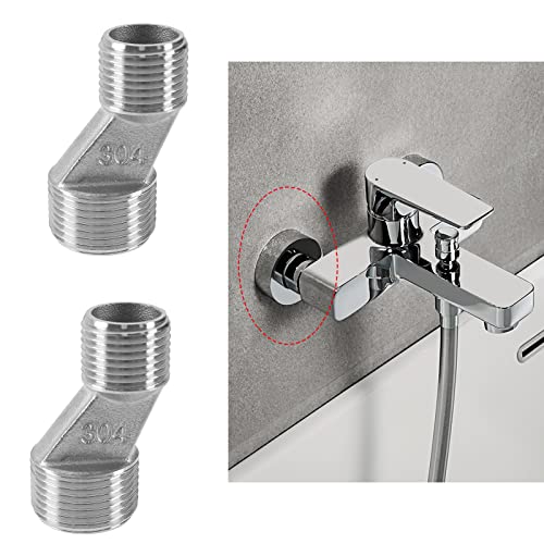 The Lord of the Tools 2PCS S-Connector 1/2 Inch Male to 3/4 Inch Male Thread Offset Adapter Mounting Hardware for Bathroom Wall Clawfoot Tub Faucet Exposed Shower System - Image 3