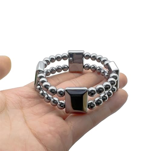 Natural Terahertz Bracelet Energy Terahertz Stone Double Wrap Bracelet Healing Crystal Terahertz Bracelet Stretch 7" Unisex3
