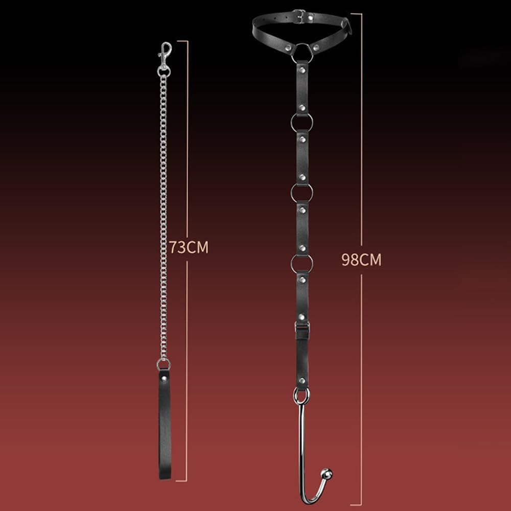 Set BDSM con Gancio Anale e Collare - Anal Hook, e Plug per Coppie, Sex Toy Estremo