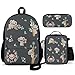 Dujiea Cute Koala Kids Backpack Set 3 Piece Student Back To School Book Bag with Shouder Bag Pencil Case for Boys Girls 1-6th Grade