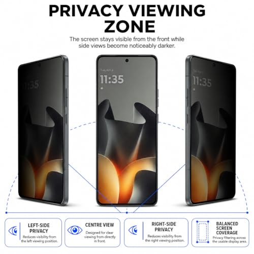 Image of FIRST MART Privacy Tempered Glass for Motorola Edge 70 Max | Anti-Spy Screen Protector, Edge-to-Edge 9H Scratch Protection, Case-Friendly, Bubble-Free | Pack of 1