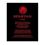 Spartan Code Affirmations - Motivational Quotes Wall Art Decor, Black & Red Gloss Warrior Inspirational Poster Print for Home, Gym & Office Decor (Unframed, 8 x 10 inches)