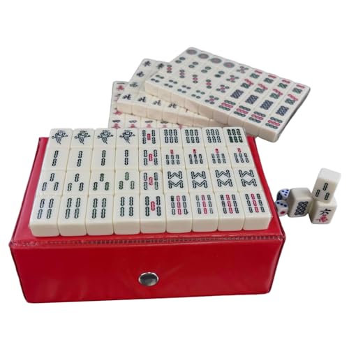 Mini Mahjong set juego tradicional chino con 144 piezas y dados miniatura 1