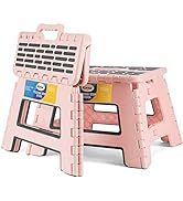 Korpai The Latest 9" Folding Step Stool for Adults and Kids Holds Up to 300 lbs ,Non-Slip Folding...