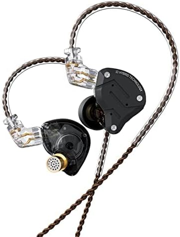 Yinyoo KZ ZS10 Pro Wired Earphones Hifi IEM for Gaming 4BA+1DD In Ear Headphones Wired Earbuds with Microphone Jack 3.5mm 2 Pin Detachable OFC Cable for Singer Guitarist Drummer