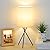 FOLKSMATE Bedside Table Lamp with Black Metal Base, Modern Small Desk Lamp, Nightstand Light Fixture with White Lampshade, Home Living Room Bedroom Office, Bulb Not Included