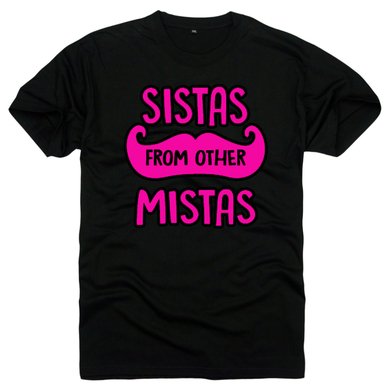 Sistas From Other Mistas T-Shirt Set (Large/X-Large, Black) #TOP2