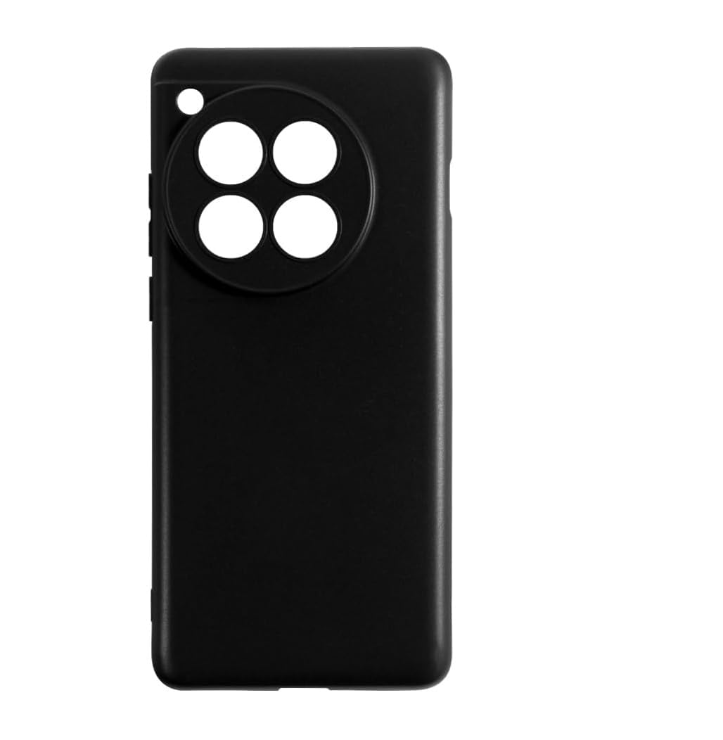 OnePlus 12 Case, Thin TPU Cover with Camera Protection Anti-Scratch Slim Fit Flexible Phone Case for OnePlus 12 5G (Black)