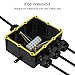 HoHaing IP68 External Junction Box, 4 Way Plug Line Outdoor Electrical Box, M25 Coaxial Cable Connector Wire Range 4 to 14mm, Cable Box Enclosure for Trailer, Electric Power Cord Boxes (1 Pcs)