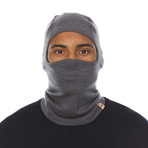100% Merino Wool Balaclava - Winter Ski Mask - Face Mask - Cold Weather Gear - Charcoal Gray - One Size