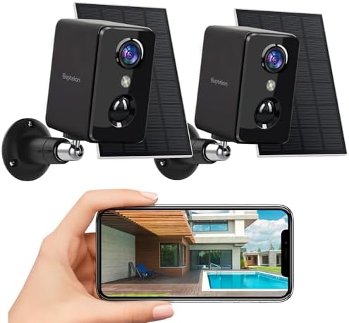 Septekon 2K Security Camera Outdoor Wireless,Flood Light WiFi Battery Camera with Solar Panel