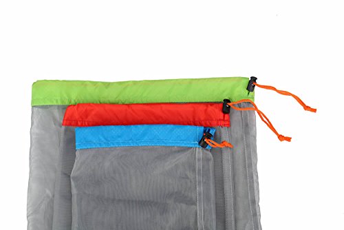 Stuff Sack Set Of 3 Lightweight Nylon Mesh Drawstring Storage Bag For Travelling Hiking #TOP6