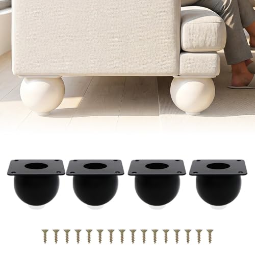Pata para muebles de alta resistencia con esfera metálica y diseño elegante 2
