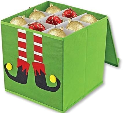 Skyte Green Skyte® Christmas Storage Bags & Boxes Decoration Wreath Wrapping Paper Lights Storage Xmas Tree Christmas Accessories Tearproof (Elf Storage Box)