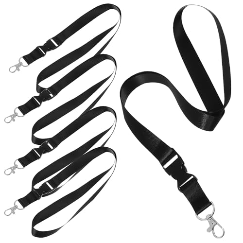 Cordones de nylon negro antideslizantes para tarjetas de identificación, pack de 10 unidades
