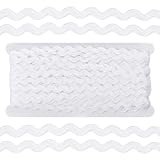 Jeffdad 25m Rick Rack Trim Ribbon, 5mm Geflochtene Borte Weiß Wellenförmige...