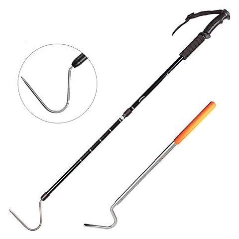 V-CHEETONG Extendable Snake Hook Reptile Corn Snake Ball Python Rattlesnake Handling Tool for Catching,Controlling,Or Moving Snakes, Material Tool(53inch and 25inch) Cover