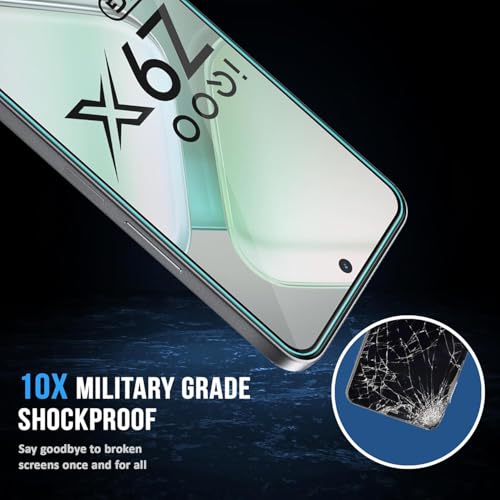 Image of SHILD Tempered Glass Screen Protector Compatible for iQOO Z9X and Vivo T3X (6.72-Inch) - Edge-to-Edge Coverage, 9H Hardness, HD Clarity, Easy Installation Kit Included