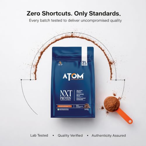 Image of AS-IT-IS ATOM NXT Protein Irish Chocolate, 500g - 31g Muscle Fuel from Yeast Protein with DigeZyme
