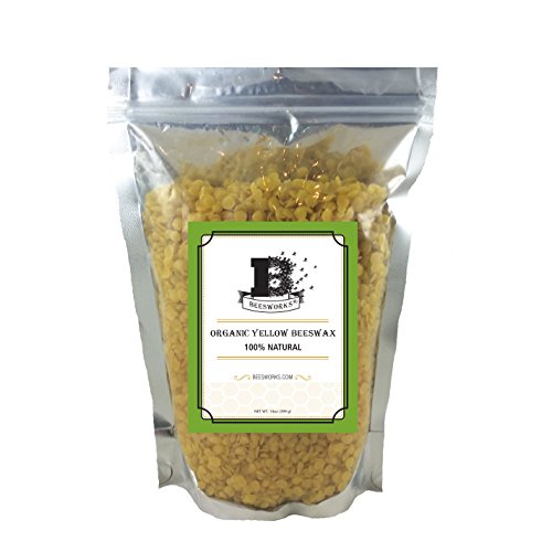 Beesworks Organic Yellow Beeswax Pellets (14 oz) | 100% Pure,