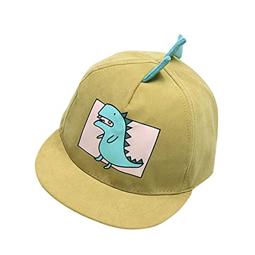 Baby Sun Hat Baby Boy Hats Soft Cotton Dinosaur Sunhat Eaves Baseball Cap Sun Hat Beret Kid Hiking (Yellow, One Size) #TOP17