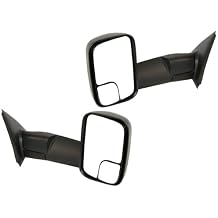 For 02-08 Ram 1500 & 03-09 2500 3500 Truck Manual Towing Door Mirror Black SET PAIR