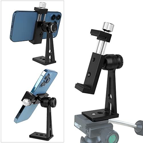 Ruittos Handy-Stativhalterung aus Metall mit Arca-Anschluss, 360° Smartphone-Stativadapter für iPhone, Samsung, Handy-Ständer, für Desktop-Stativ, Video, Live-Streaming, Vlogging Rig (schwarz) Cover