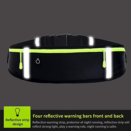 Image of Running Belt with Waterproof Adjustable Elastic Strap, Sweatproof waistpacks with Large Capacity, Perfect for Running and Outdoor Activities, Black, One Size (Running Belt Pink)