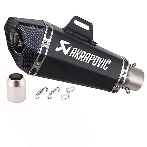 OTOROYS Universal Slip On Exhaust Silencer 36-51mm Muffler Pipe for All Motorcycle (Black Carbon)