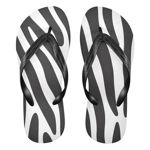 Zebra Black White Stripes Flip Flop Beach Summer Casual Sandal for Women & Men Shower Shoes 20861849