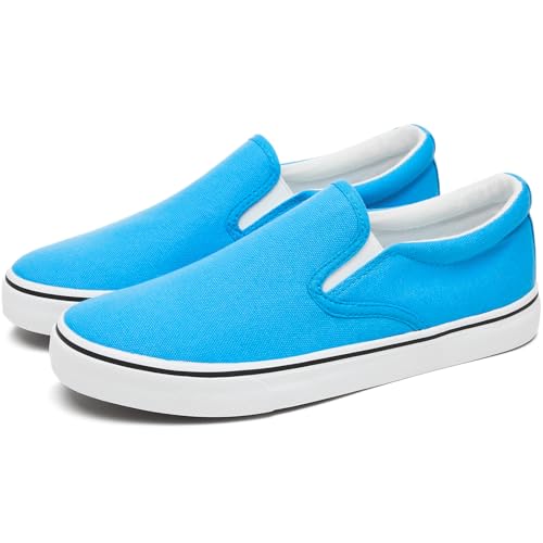 Image of yageyan Mens Slip on Sneakers Loafers Shoes Canvas Black Shoes Canvas Blue Casual Fashion Shoes