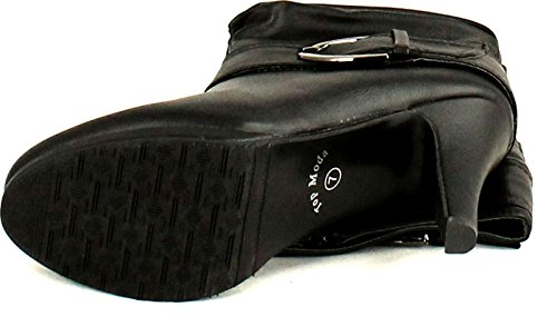 TOP Moda Womens Page-22 Knee High Round Toe Buckle Slouched Low Heel Boots4