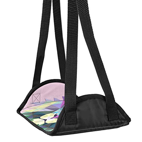 Preisvergleich Produktbild Flugzeugfuß-Hängematte Schreibtisch Fuß-Hängematte Reise Fußstütze Home Zubehör Beinstütze bunt Polygonal Löwenkopf 01 Reise Fußstütze