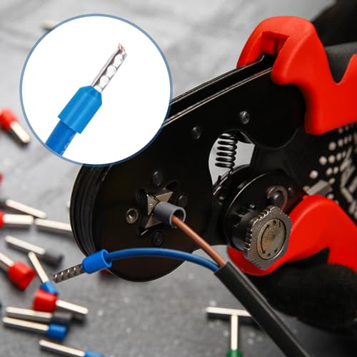 100 Stück Aderendhülsen 10mm², Hanibos Aderendhülsen set Kabelendhülsen Isolierte Aderhülsen für Drahtverbindung(10mm²x12mm)