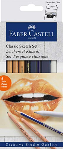 Faber-Castell Classic Sketch Set  6 Piece Graphite & Pastel Pencil Sketching Set