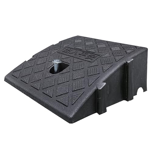YAEGER Rampe de Chargement Portable Hauteur 7/11/13/16/19cm Rampes de Bordure D'AlléE Rampes de Seuil en Plastique pour Allée, Quai de Chargement, Trottoir, Voiture(Black,7.5/19cm High)