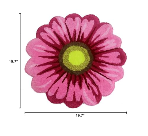Tapete redondo moderno de 50x50 cm rosa miniatura 3